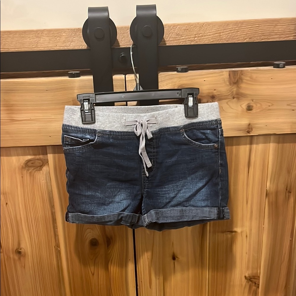 Justice Denim Shorts with Gray Waistband
